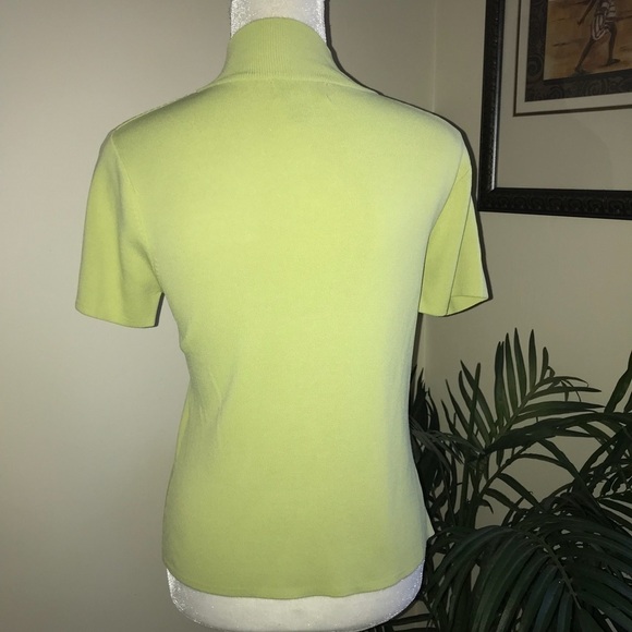 2/$20 Carducci StretchKnit Short Sleeve Zipper Front Top - Picture 6 of 7